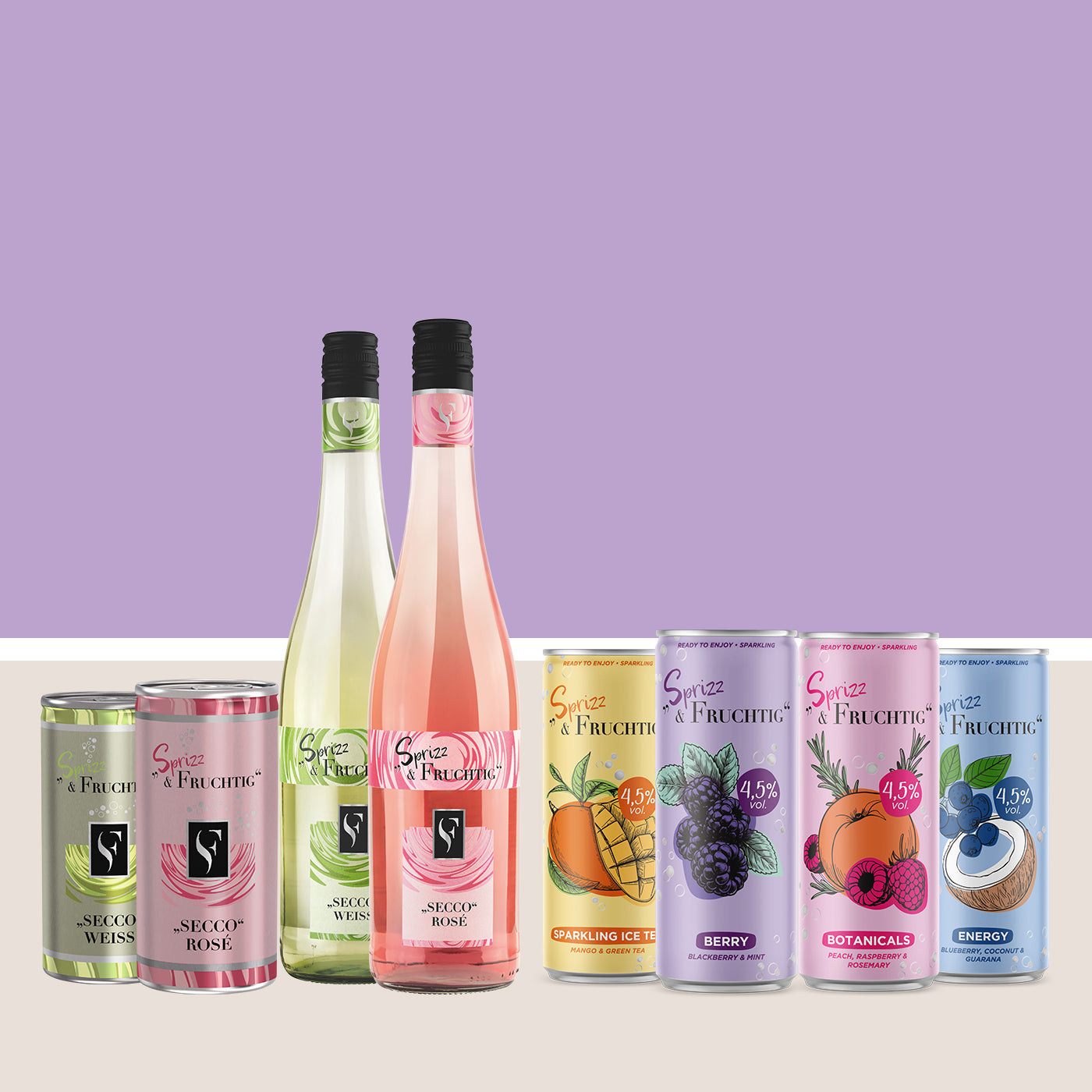 Übersicht der Weinsorten aus der Serie WZG Sprizz & Fruchtig