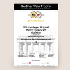 Berliner Wine Trophy Urkunde mit Gold-Auszeichnung für Ürttemberger Original Müller-Thurgau der WZG aus Württemberg.