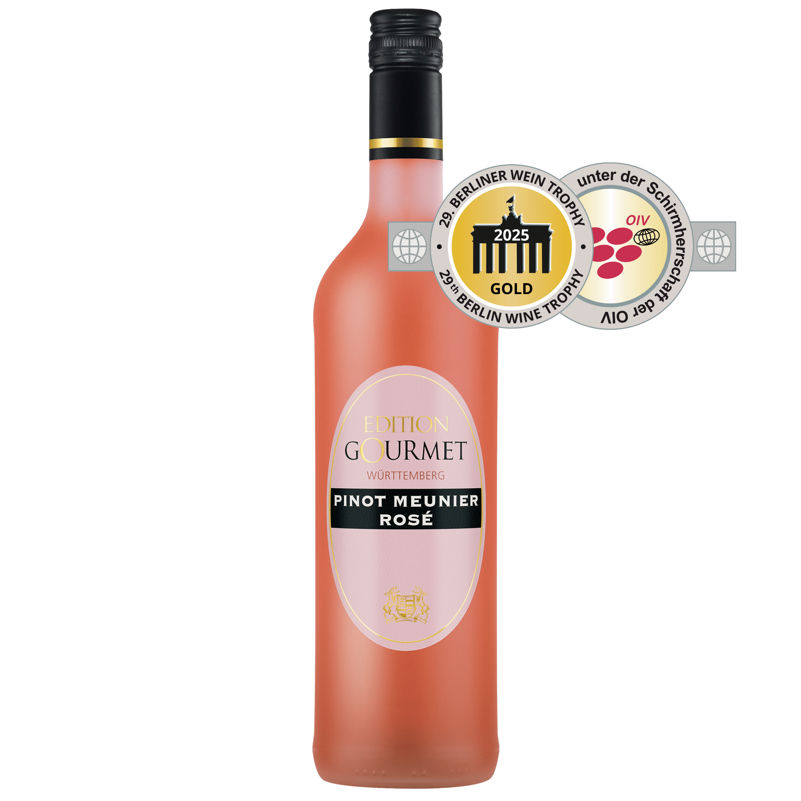 Roséweinflasche Edition Gourmet der Sorte Pinot Meunier mit Goldauszeichnung aus dem WZG Weinshop