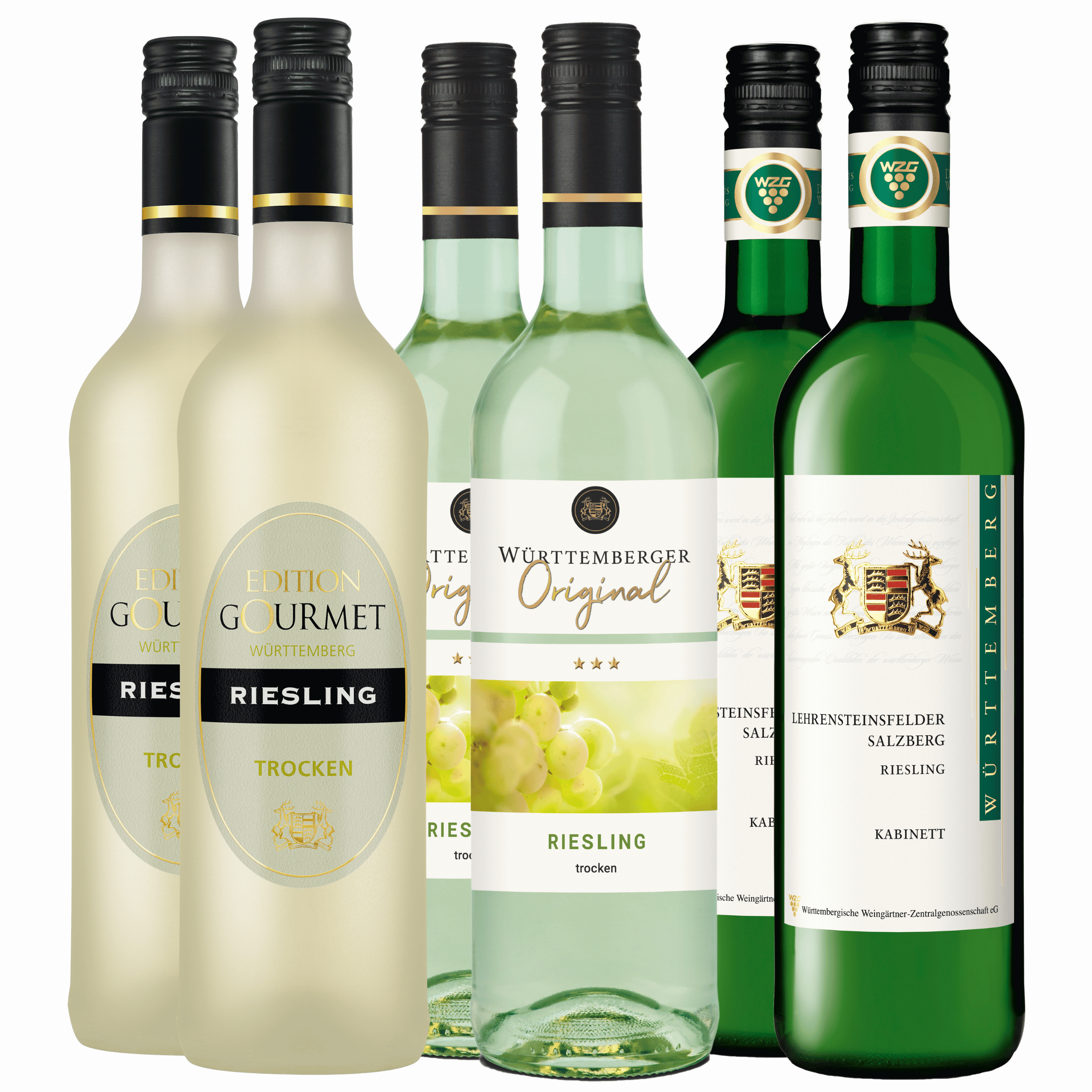 Weißwein-Paket mit 6 Flaschen der Sorte Riesling aus dem WZG Weinshop