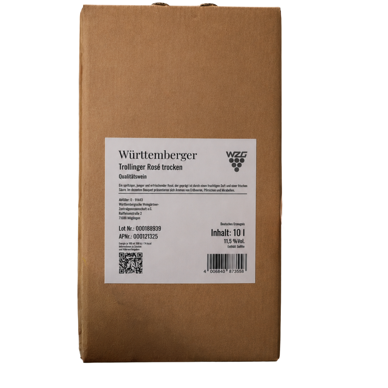 Trollinger Rosé trocken 10 Liter Bag in Box