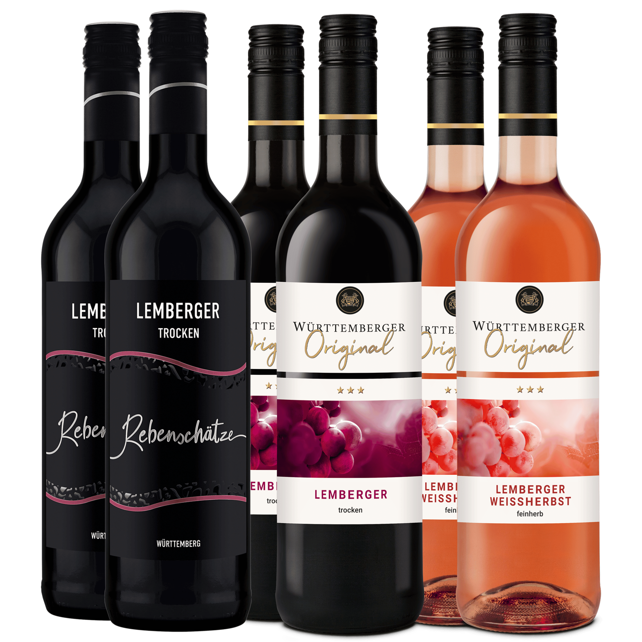 Rotwein-Paket mit 6 Flaschen der Sorte Lemberger aus dem WZG Weinshop WZG Weinpaket Lemberger