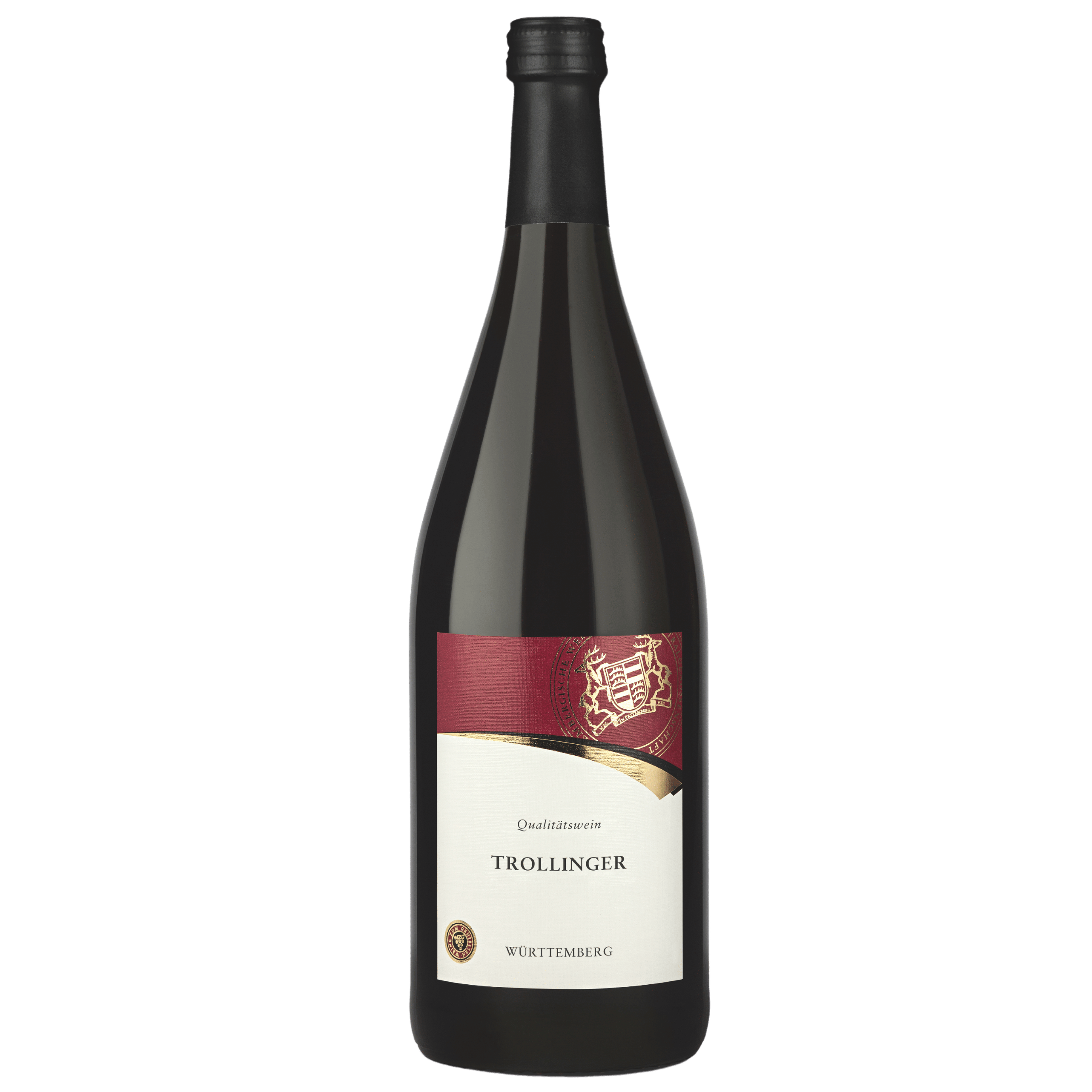 Rotwein Literflasche der Sorte Trollinger aus dem WZG Weinshop