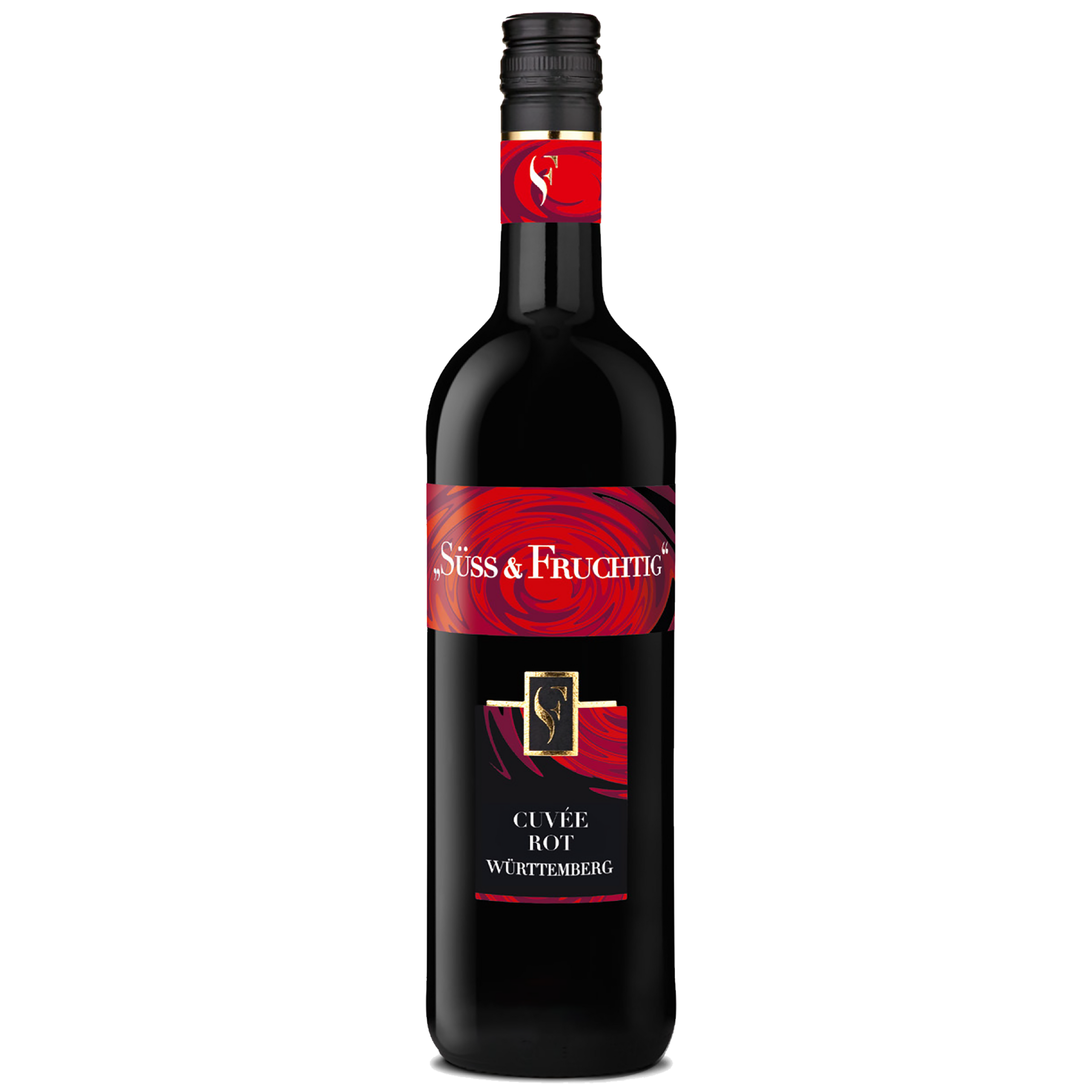 Rotweinflasche der Sorte Cuvée aus dem WZG Weinshop WZG Rotwein Süss und Fruchtig Cuvée
