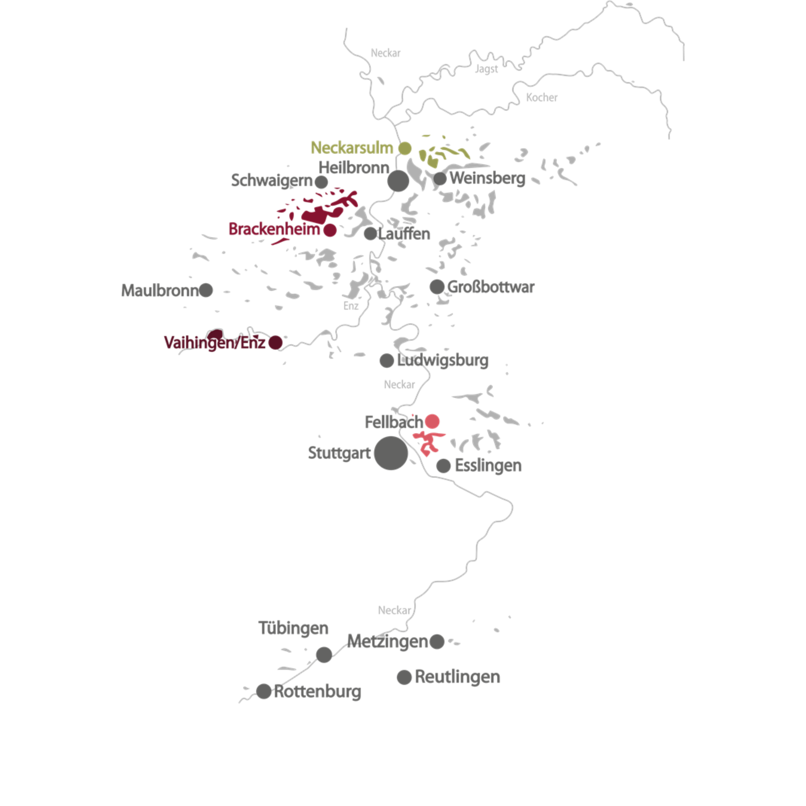 Map Weinregionen der WZG Mehrwegserie WZG Nachhaltigkeit Weinregionen Map